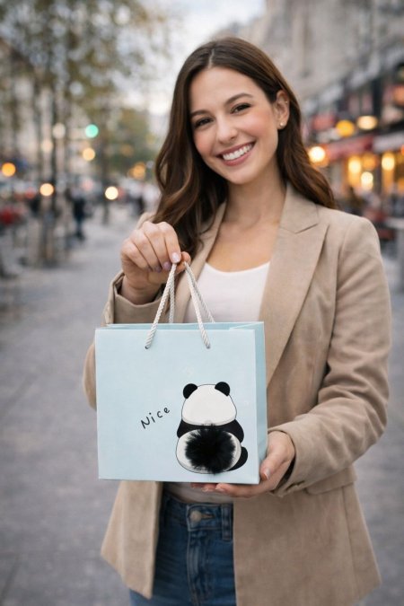 كياس هدايا عريض (حجم صغير) رسمه دببه